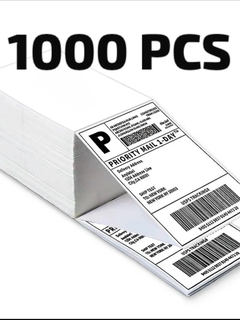 4x6” Direct Thermal Shipping Labels for Zebra & Rollo Printers, Fanfold 1000 PCS